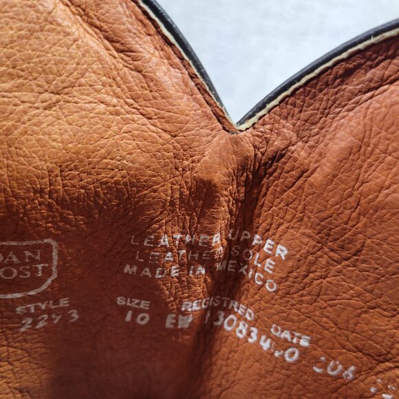 Dan Post Earp Mens Size US 10 Creed Brown Leather Western Pull On Cowboy Boots - Picture 11 of 12